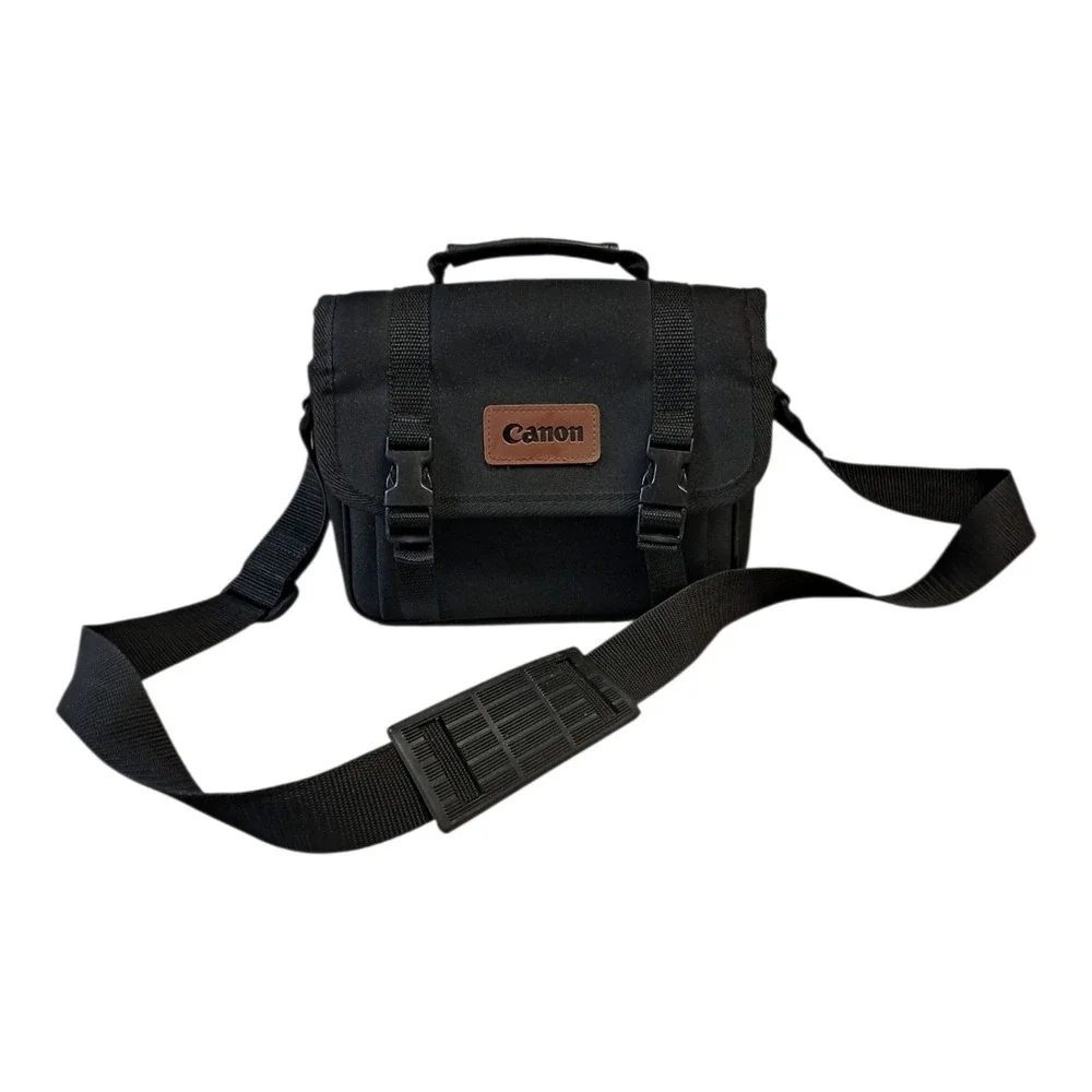 Canon Camera Travel Shoulder Bag W shoulder Strap Several Pockets 9x7x6 NICE!